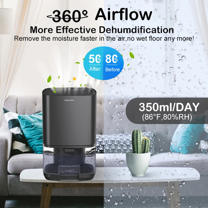 Air Dehumidifier Portable Mute Moisture Absorbers Machine Air Dryer for Home Bedroom Office Kitchen Deodorizer Dryer EU/US Plug